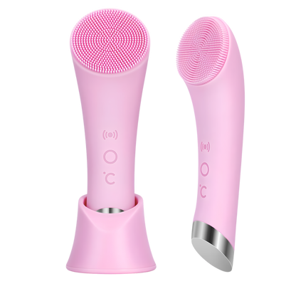 Facial Cleansing Brush | Silicone Face Scrubber with Heated Massage